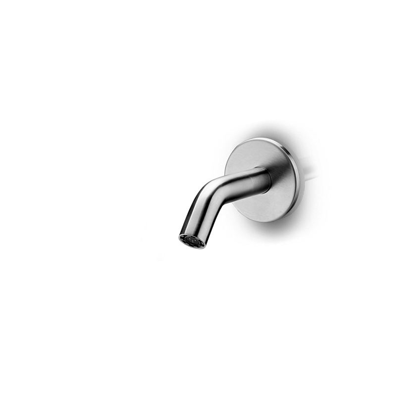 Krátký nástěnný umyvadlový kohoutek JEE-O slimline | broušený nerez-image